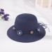  Straw Sun Hat Wide Brim Flower Decor Casual Beach Holiday Sunshade Hats  eb-27942333